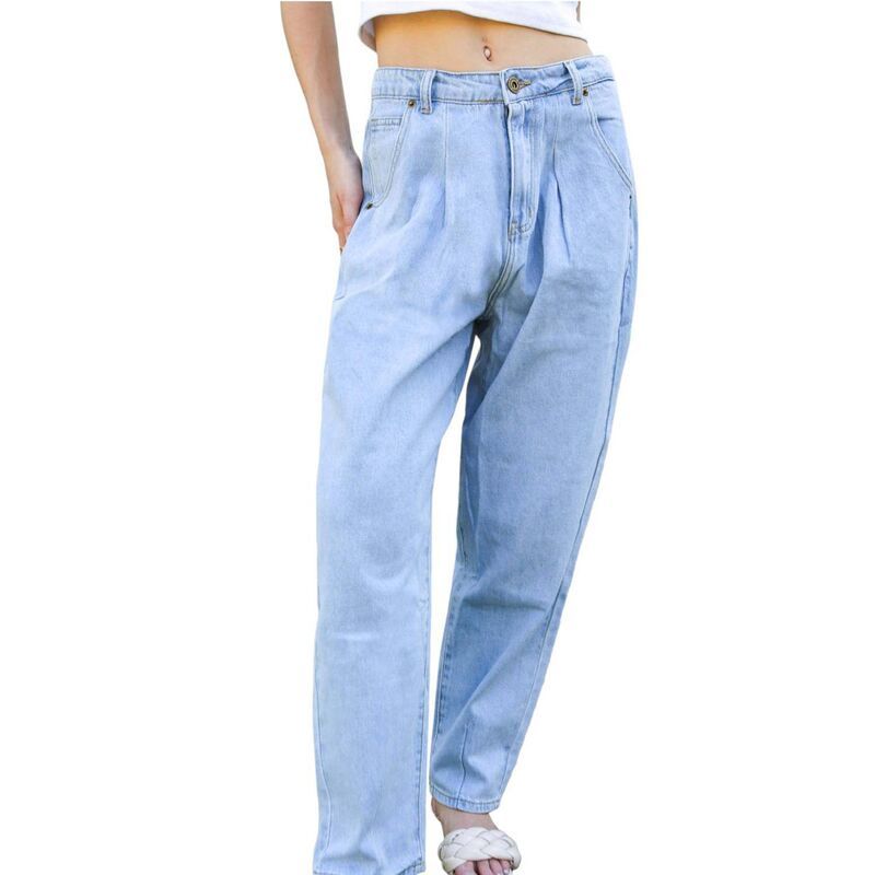 アンナカシ レディース ボトムス デニムパンツ ハイウエスト AnnaKaci Womens Loose High Waist Denim Trousers Lignt Denim デニム 12,411円