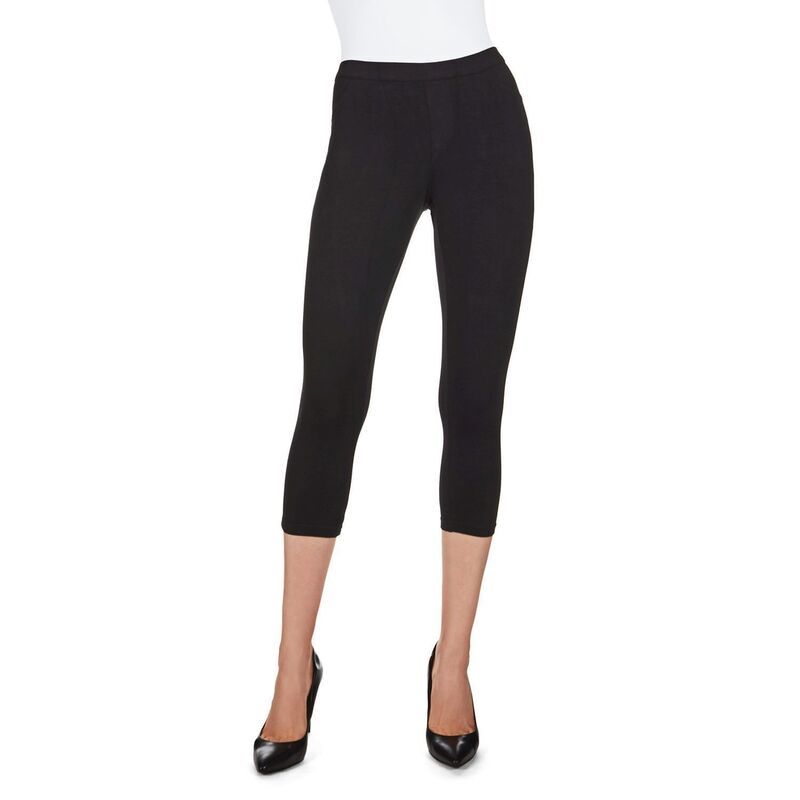 メモイ レディース ボトムス カジュアルパンツ パイル コットン キャップ レギンス MeMoi Liscia French Terry Cotton Capri Leggings Black ブラッ