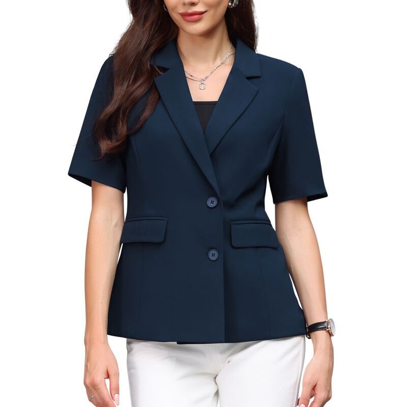 インスパイア シック レディース アウター ジャケット・ブルゾン ブレザー INSPIRE CHIC Womens Business Casual Blazer Short Sleeve Lapel