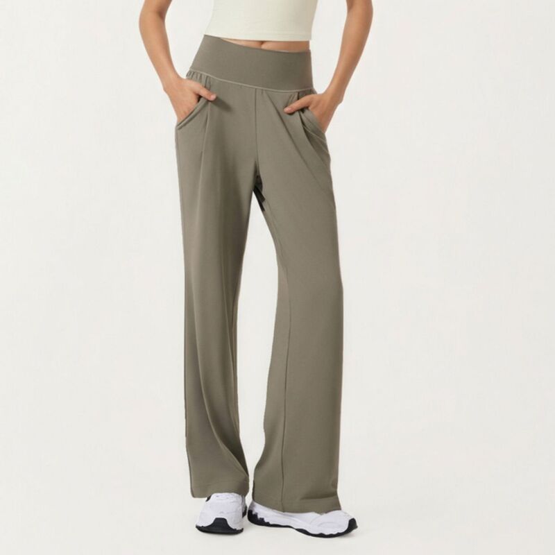 アンナカシ レディース ボトムス カジュアルパンツ ワイドレッグ ハイウエスト スウェットパンツ AnnaKaci Womenss High Waist Wide Leg Sweatpants wit