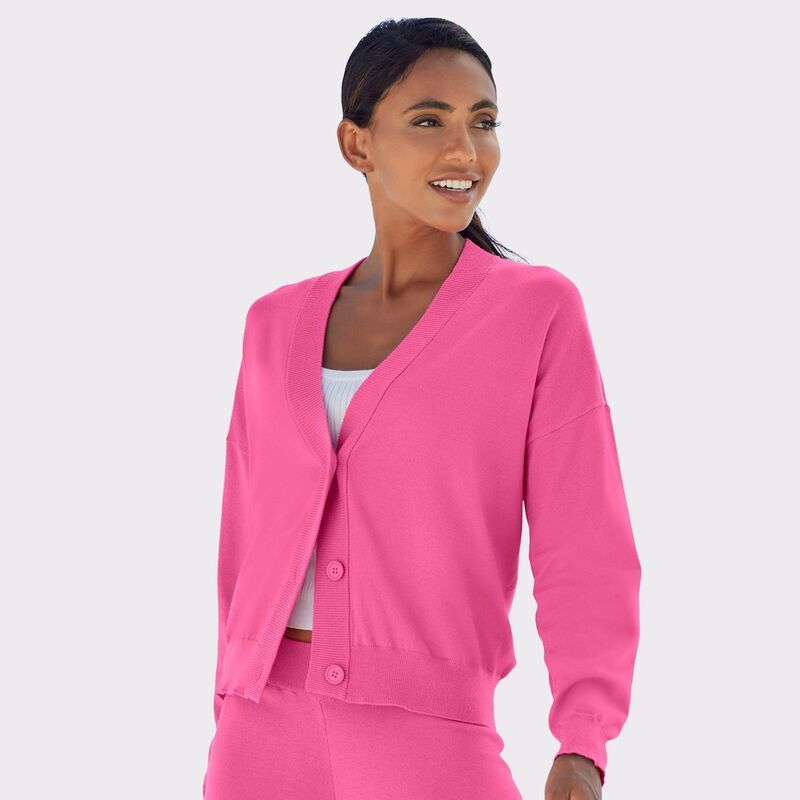 ラスカーナ レディース アウター ニット・セーター ボタンダウン カーディガン ダウン Lascana Womens Button Down Cardigan Pink ピンク