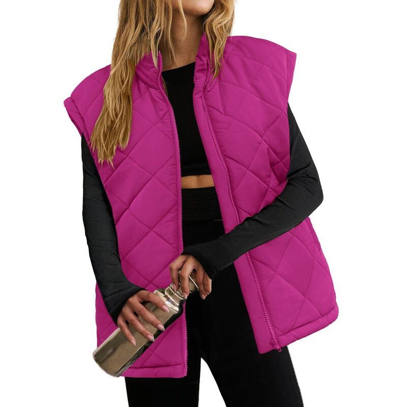 ジーグー レディース アウター ジャケット・ブルゾン ベスト ノースリーブ Zeagoo Womens Puffer Vestand Collar Zipper Lightweight Sleevel