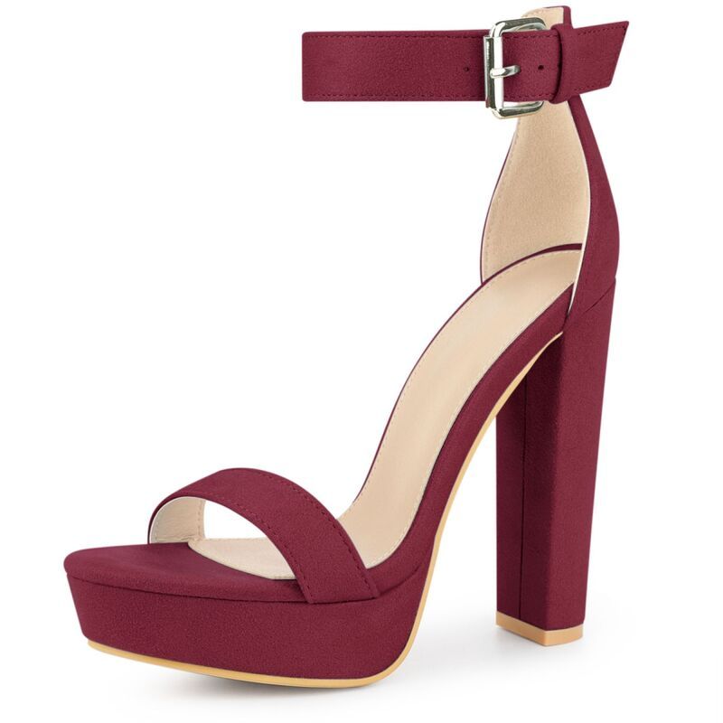 ブリスフルステップ レディース シューズ パンプス プラットフォーム サンダル アンクル ヒール BLISSFUL STEPlatform Higheel Ankle Strap Chunky Hee