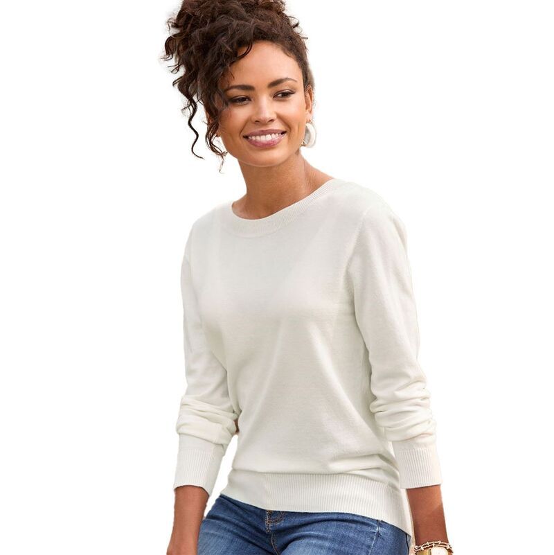 ラスカーナ レディース アウター ニット・セーター レース Lascana Womens Lace Back Detail Sweater White ホワイト