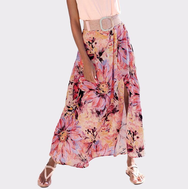 ラスカーナ レディース ボトムスカート フラワー柄 マキシ フラワー Lascana Womens Flowy Floral Maxi Skirt Pink Printed ピンク