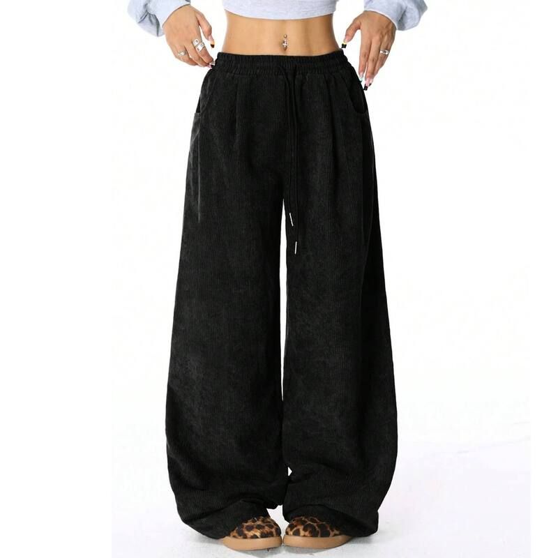 セオリア レディース ボトムス カジュアルパンツ ワイドレッグ スウェットパンツ Seoria Womens Drawstring High Waisted Sweatpants Wide Leg S