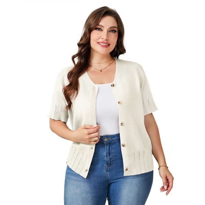 ボディサイズ レディース アウター ニット・セーター ボタンダウン プラスサイズ シアー カーディガン ダウン BODDYSIZE Plusize Cardigan for Women Button