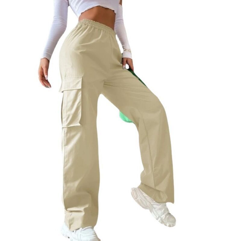 イエスファッション レディース ボトムス カジュアルパンツ ストレート カーゴパンツ プラスサイズ Yesfashion Womens Plusize Cargo Pants Loose High W