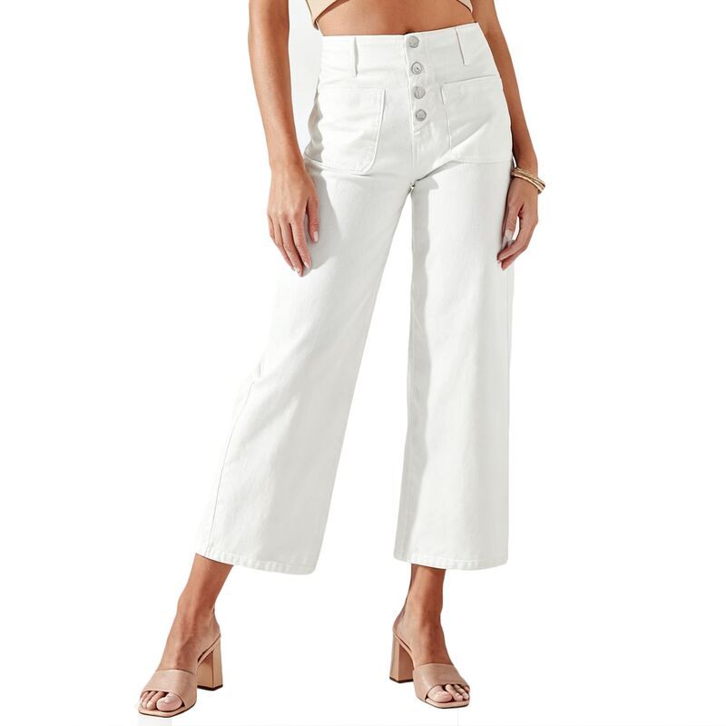 クリアフラワー レディース ボトムス デニムパンツ ストレート ハイウエスト アンクル ジーンズ ClearFlower Womens High Waistraight Leg Jeans Ankle