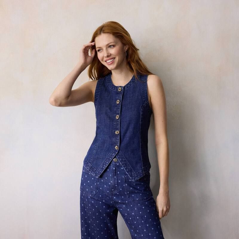 LC Lauren Conrad レディース アウター ジャケット・ブルゾン ベスト Womens LC Lauren Conrad Longline Vest Dark Blue Wash ブルー