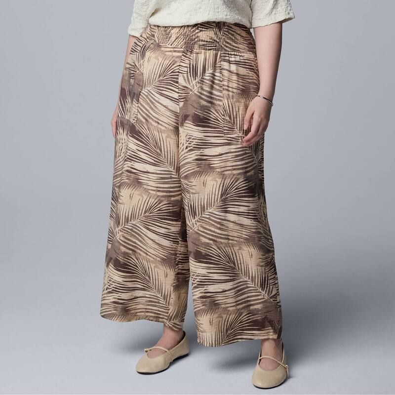 ヴェラウォン レディース ボトムス カジュアルパンツ ワイドレッグ プラスサイズ クロップド Plusize Simply Vera Wang Cropped Wide Leg Travel Pant