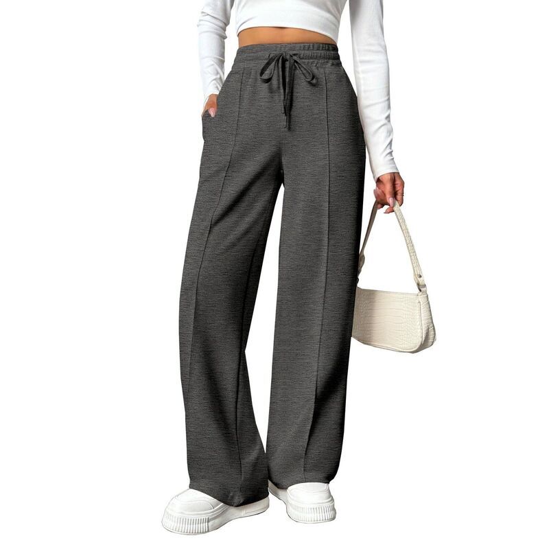 ピンスパーク レディース ボトムス カジュアルパンツ ワイドレッグ トラックパンツ スウェットパンツ Pinspark Womens High Waistedrawstring Wide Leg Tr