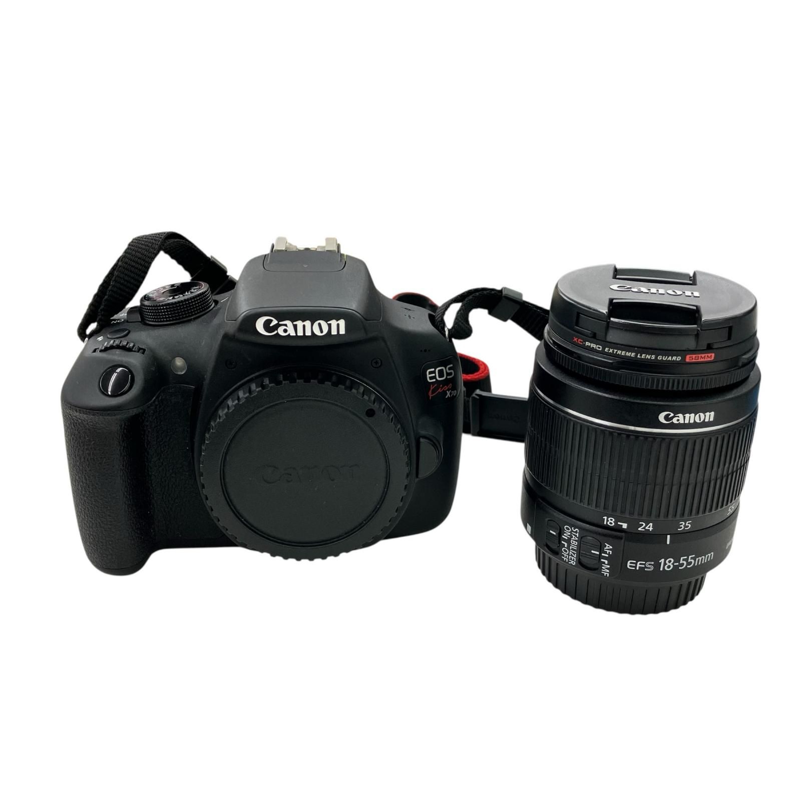 186000 動作未確認 canon キャノン 現状品 一眼レフカメラ EOS Kiss X70 レンズ 18-55mm セット DS126491 ブラック