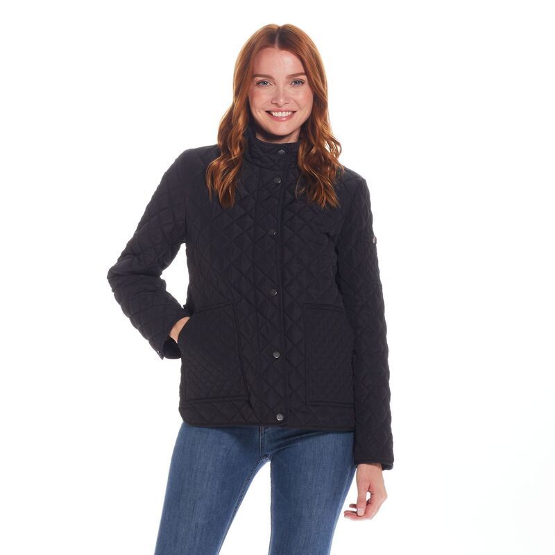 ウェザーキャスト レディース アウター ジャケット・ブルゾン キルティング Womens Weathercast Mixediamond Quilted Modern Barn Jacket Blac
