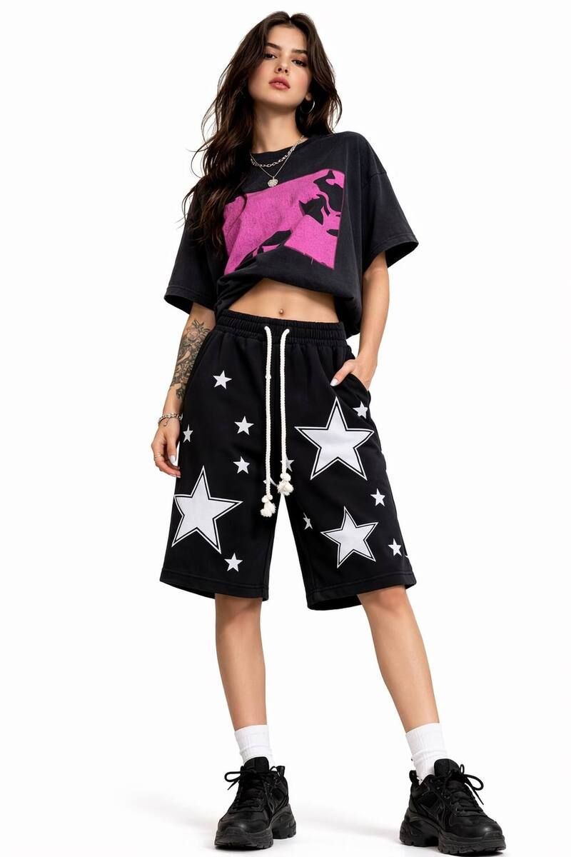 メガリテイラー レディース ボトムス ハーフパンツ・ショーツ ワイドレッグ ショートパンツ MegaRetailer Women Comfortable Wide Leg Shorts Black ブ