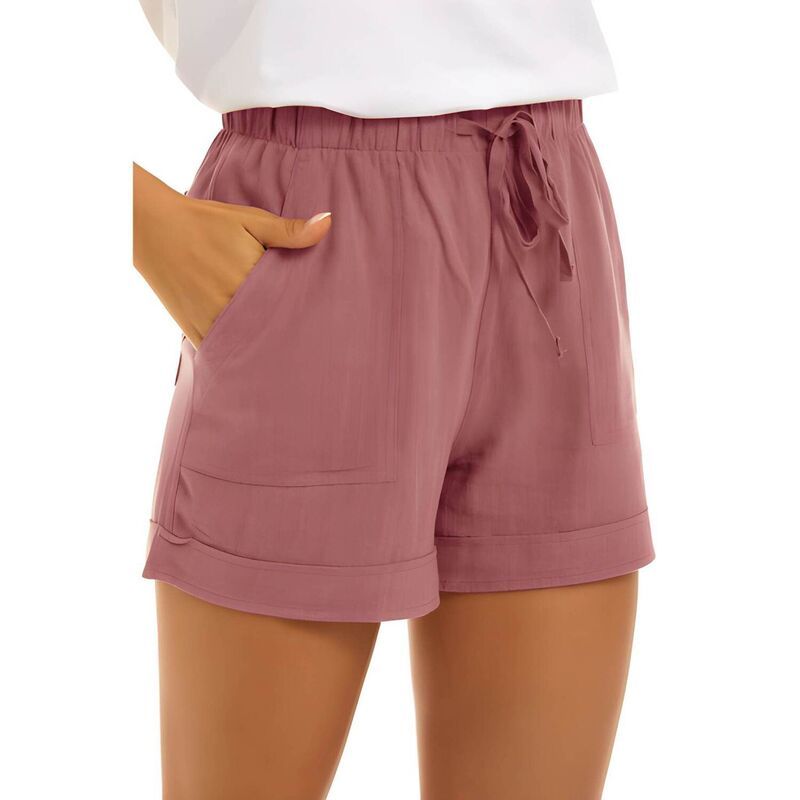 メガリテイラー レディース ボトムス ハーフパンツ・ショーツ ショートパンツ MegaRetailer Women Casual Pull On Pocket Shorts Dark Pink ピンク