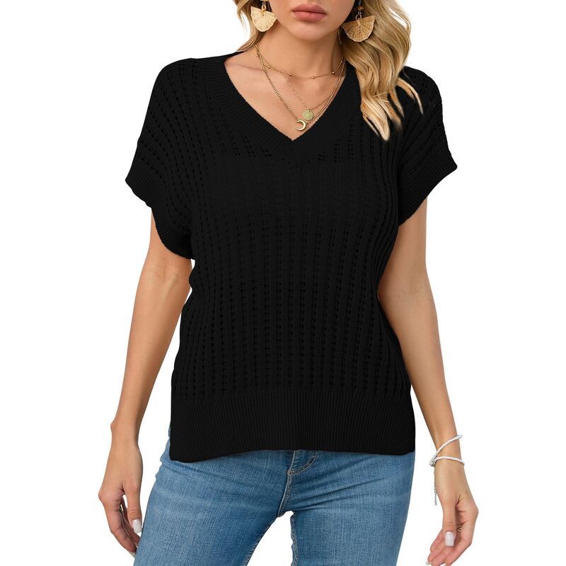 コジョイン レディース トップス Tシャツ Vネック ベスト セーター キャップ ニット Kojooin Womens V Neck Summer Pullover Sweater Vests Cap