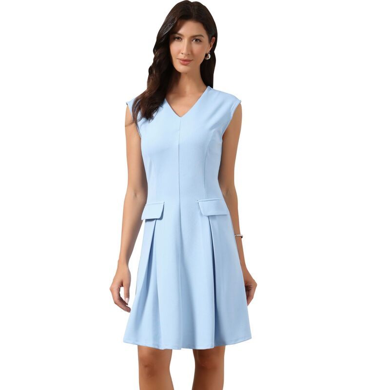 インスパイア シック レディース トップス ワンピース Vネック A ライン ノースリーブ INSPIRE CHIC Work Dress for Womensleeveless V Neck Ele