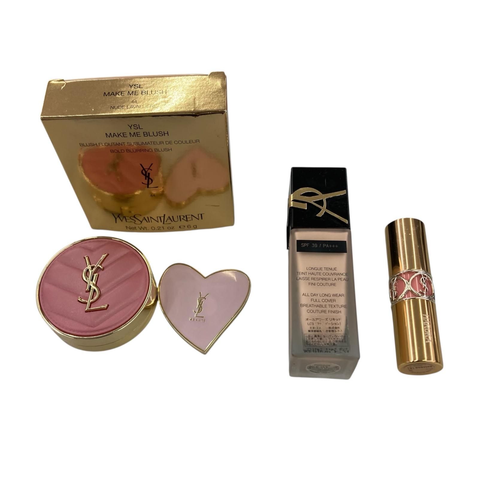186005 現状品 YVES SAINT LAURENT イヴ・サンローラン コスメまとめ　ファンデーション チーク リップ他 4点まとめ売り