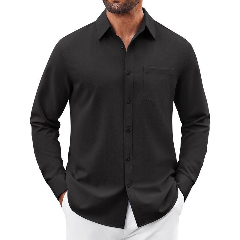 クーファンディ レディース トップス Tシャツ ボタンダウン COOFANDY Mens Button Down Shirt Casual Untucked Shirts Long Sleeve Dr