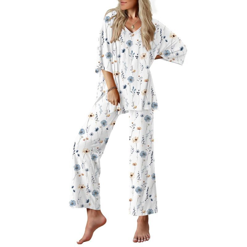 エコアー レディース アンダーウェア ナイトウェア パンツ Ekouaer Lounge Sets for Women Pajamaset Short Sleeve Tops and Long Pan