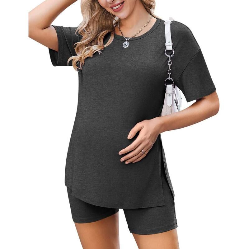 エコアー レディース アンダーウェア ナイトウェア シャツ ショートパンツ マタニティ Ekouaer Maternity Pajamas 2 Piece Pregnancy Outfitshort