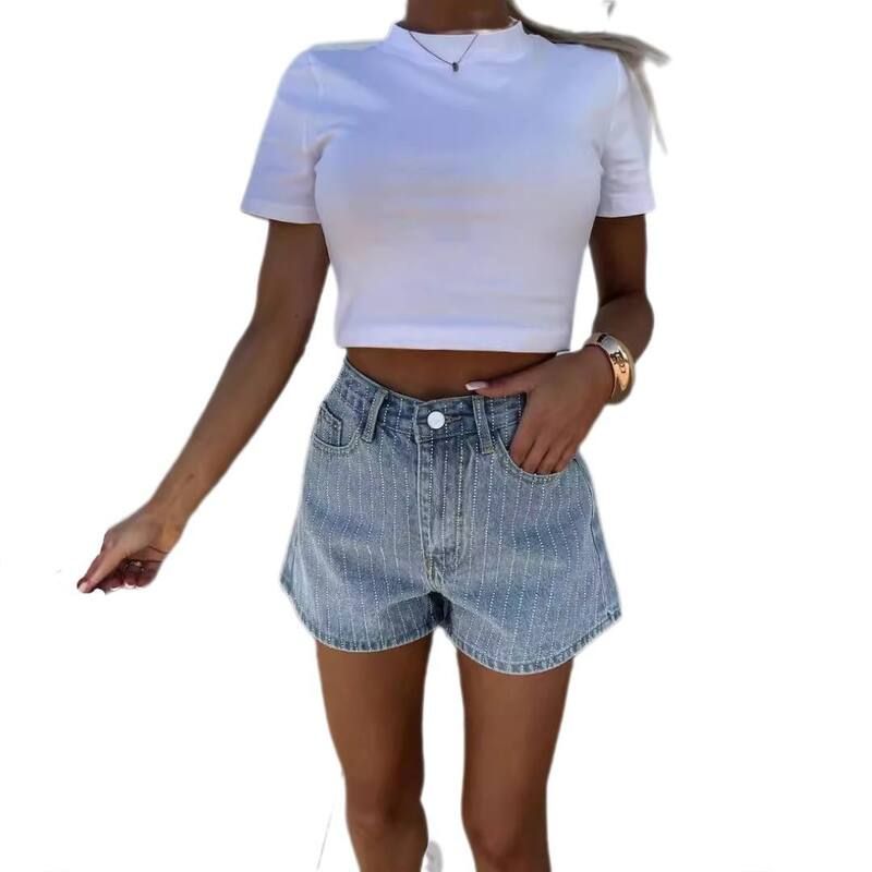 エリートチョイス レディース ボトムス ハーフパンツ・ショーツ A ライン ショートパンツ デニム Elitechoice Womens A Line Hing Waist Denim Shorts