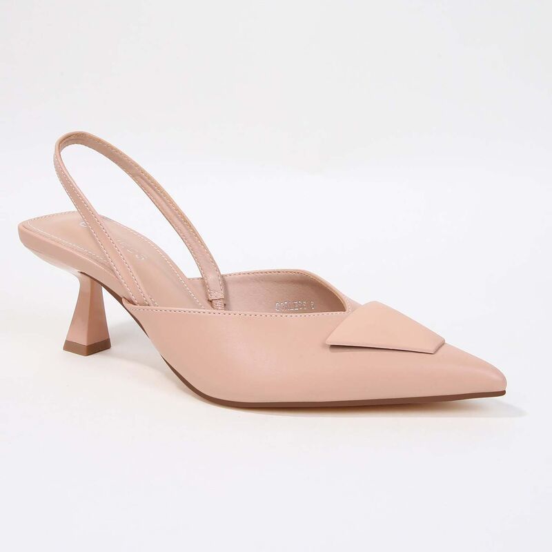 バーネス レディース シューズ パンプス BERNESS Corlesslingback Pumps with Trapezoidetail Beige ベージュ