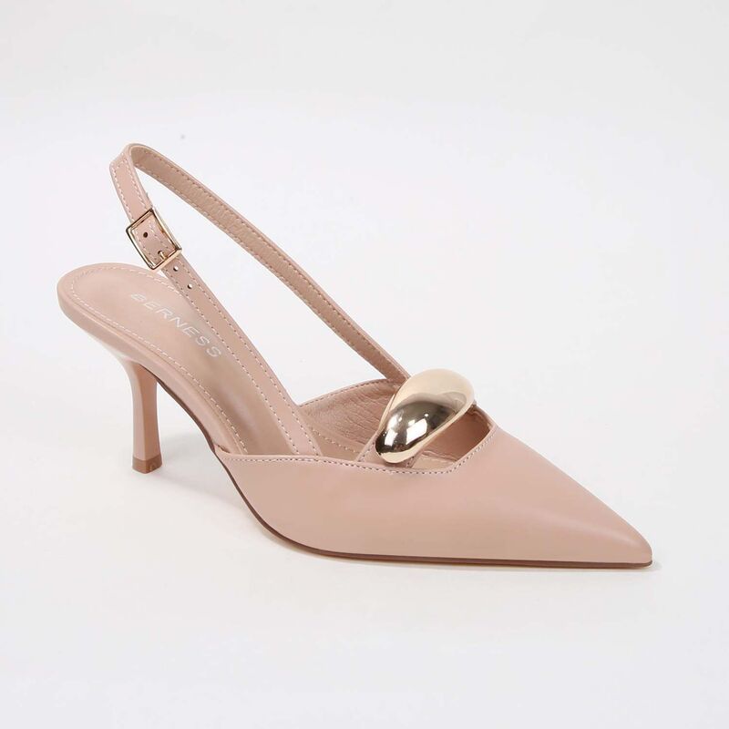 バーネス レディース シューズ パンプス トール ヒール BERNESS Eltha Slingback Heels with Metallic Dome Accent Beige ベージュ 12,565円