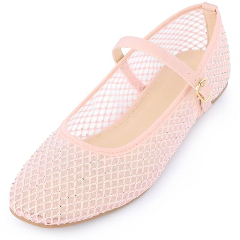 ブリスフルステップ レディース シューズ サンダル メッシュ BLISSFUL STEP Rhinestone Breathable Mesh Ballet Flats Pumps for Women