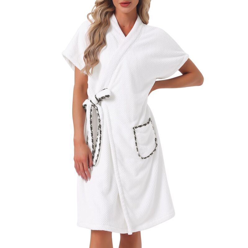 インスパイア シック レディース アンダーウェア ナイトウェア パイル INSPIRE CHIC Womens Bath Wrap Towel Dress Terry Wrap Bathrobe Ti