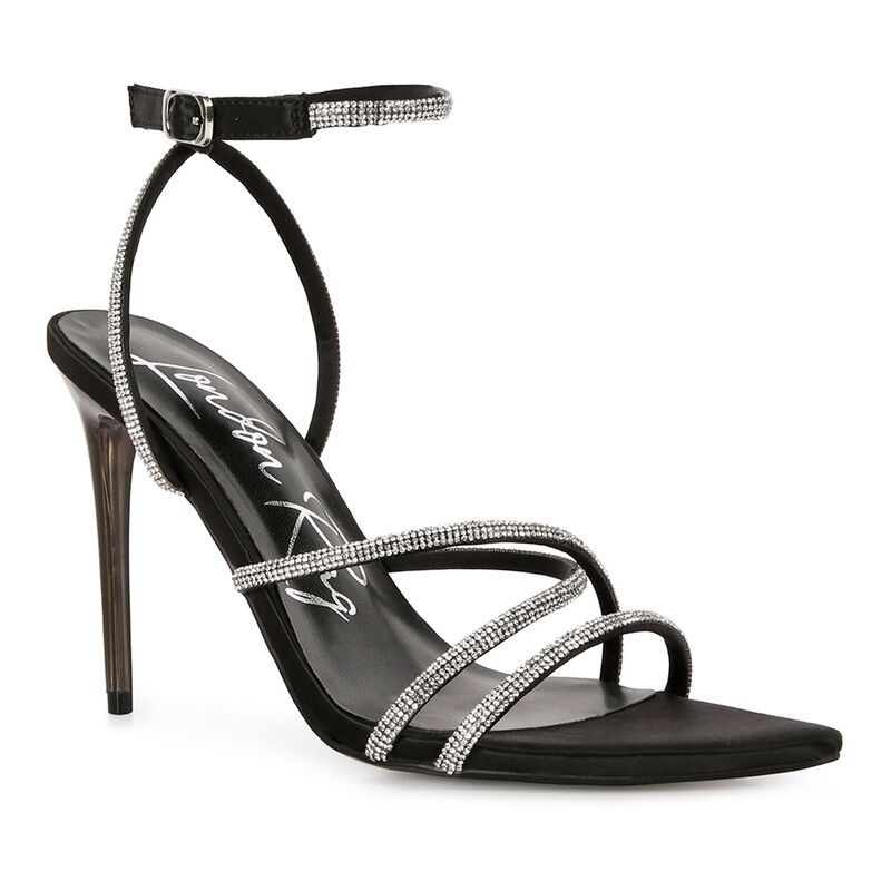 ロンドンラグ レディース シューズ パンプス サンダル London Rag Dare Me Womens Embellished Stiletto Sandals Black ブラック
