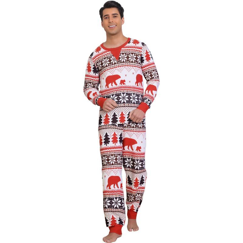 インスパイア シック レディース アンダーウェア ナイトウェア INSPIRE CHIC Mens Christmas Family Matching 2 Piece Pajama Set Xmas