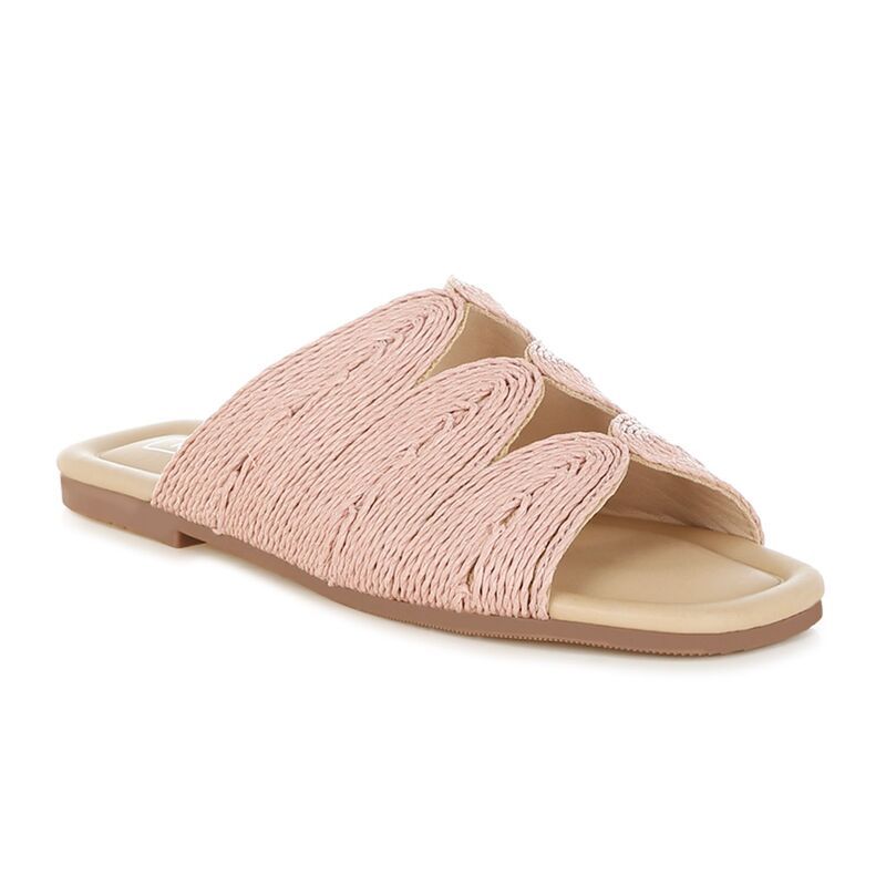ラグアンドコー レディース シューズ サンダル Rag Co Daisy Doe Womens Raffia Square Toe Flats Dusty Pink ピンク