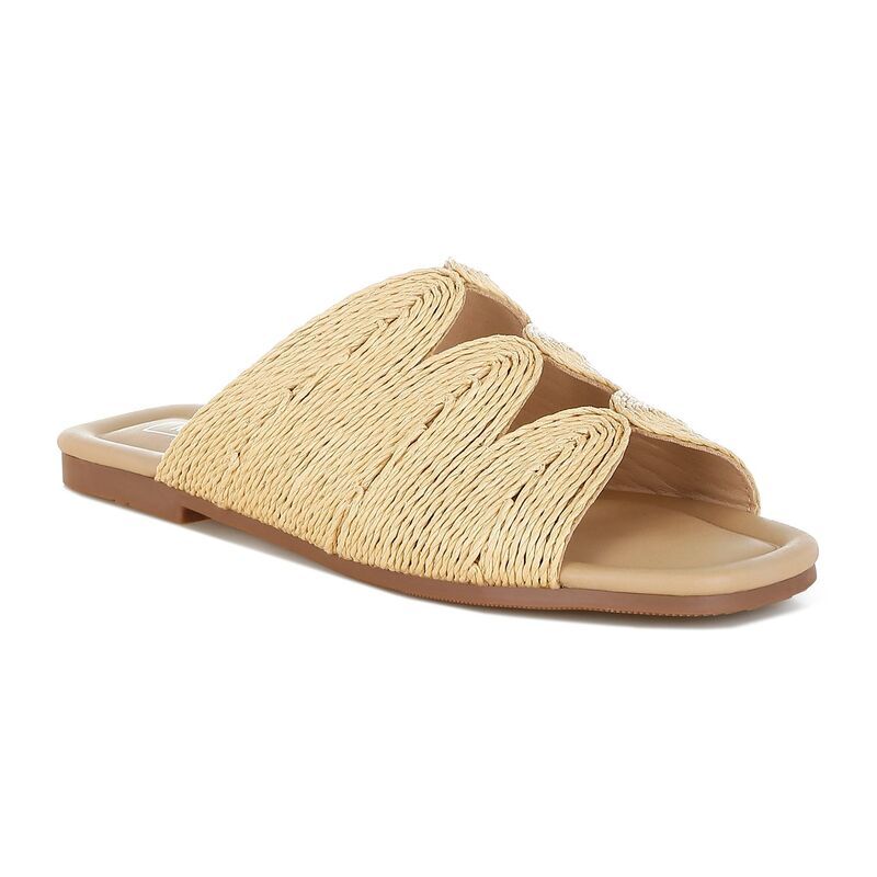 ラグアンドコー レディース シューズ サンダル Rag Co Daisy Doe Womens Raffia Square Toe Flats Beige ベージュ