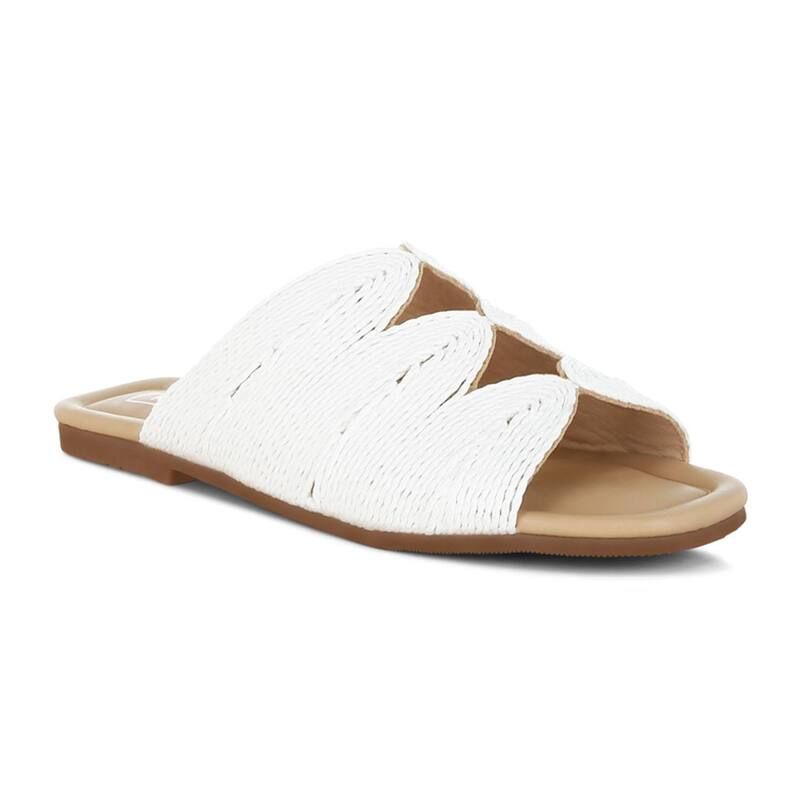ラグアンドコー レディース シューズ サンダル Rag Co Daisy Doe Womens Raffia Square Toe Flats White ホワイト