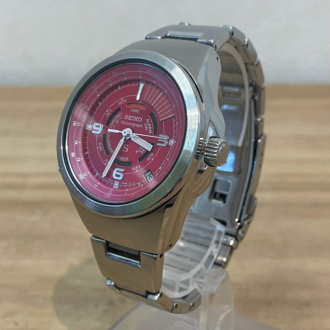 【成】SEIKO Chronograph S 6M26-6020 セイコー クロノグラフ メンズ クォーツ 時計 稼働品 【6061YO】F12