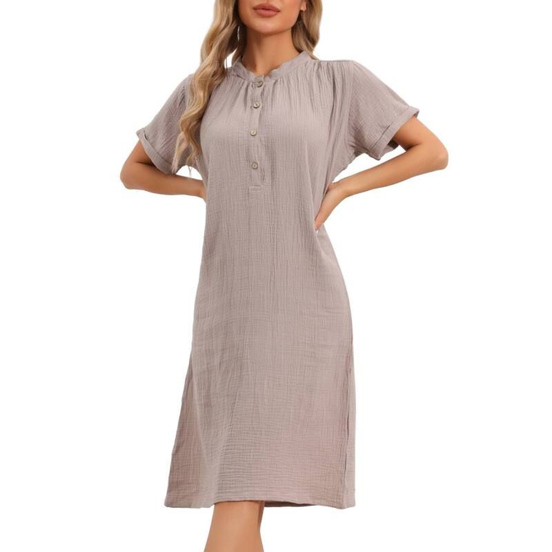 インスパイア シック レディース アンダーウェア ナイトウェア Vネック コットン INSPIRE CHIC Womens Pajamas Cottonight Dressoft Short Slee