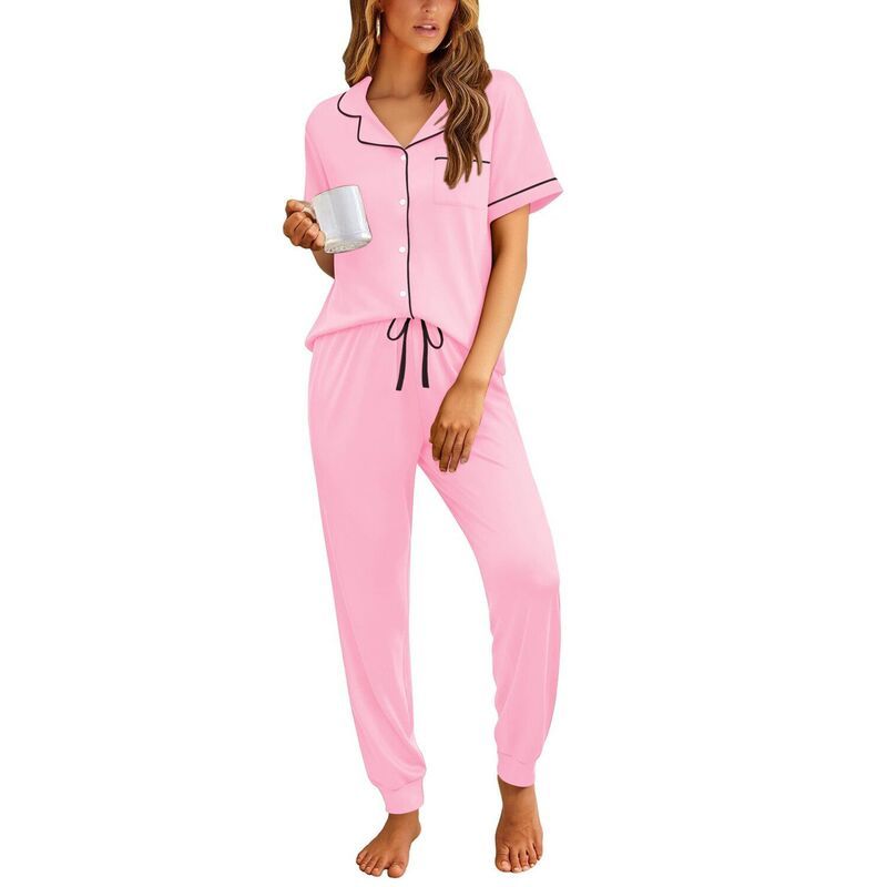 エコアー レディース アンダーウェア ナイトウェア ボタンダウン Ekouaer Women Pajama Set Short Sleeve Button Down Pjsoft Comfy Slee