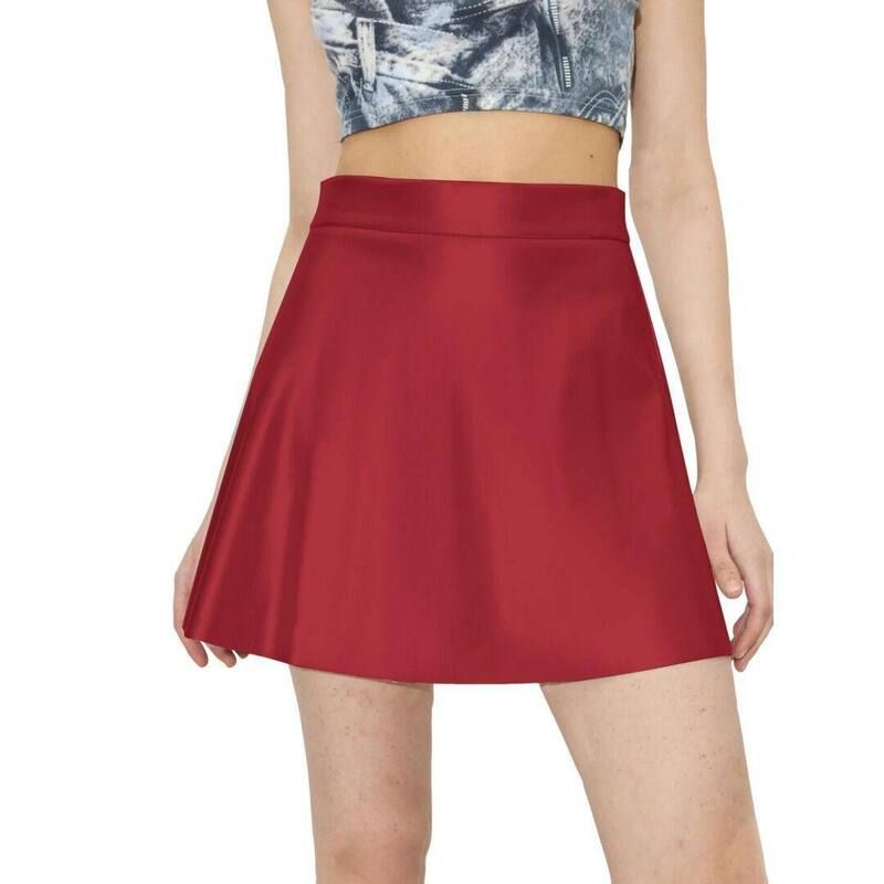 イエスファッション レディース ボトムスカート プリーツ フリル レザー ハイウエスト Yesfashion Womenslimming HighWaisted Skirt PU Leather Hi