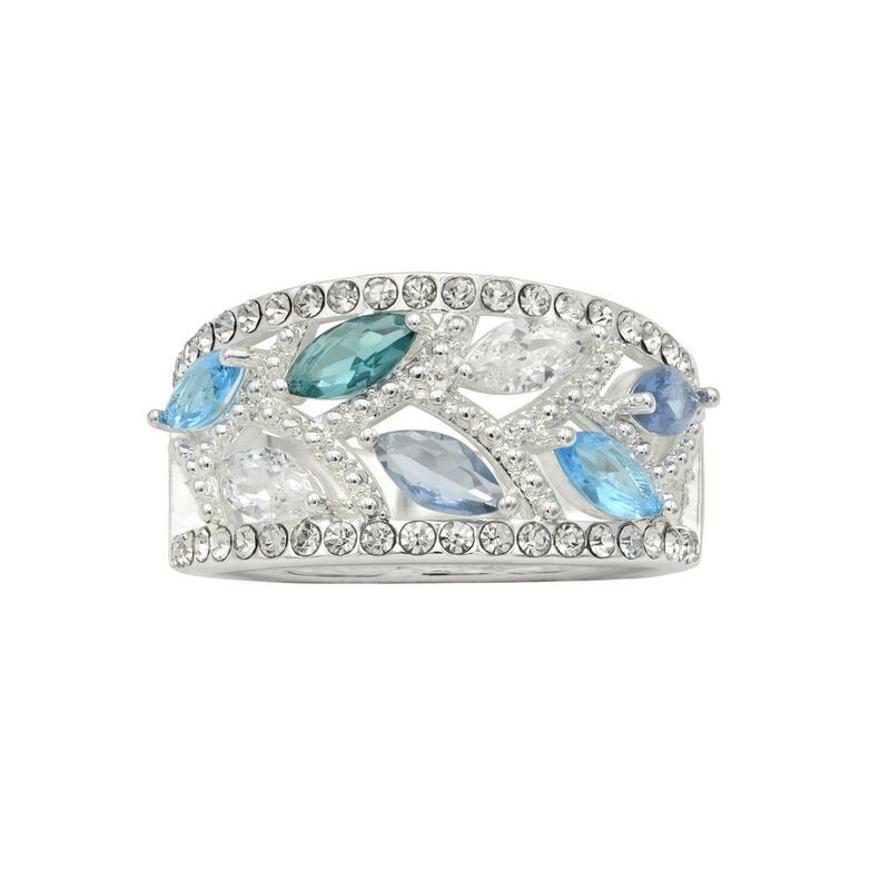 シティリュクス レディース アクセサリー リング City Luxe Silver Tone Marquise Crystal Ring Silver Tone シルバー