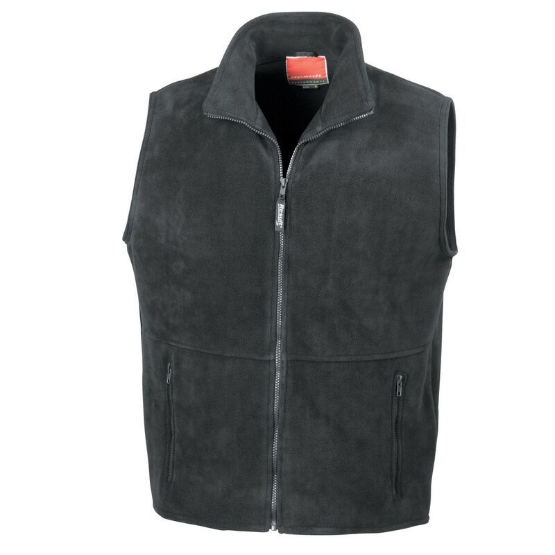 リザルト レディース アウター ジャケット・ブルゾン フリース Result Unisex Adult Polartherm Fleece Lined Body Warmer Black ブラック