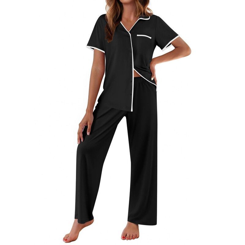 エコアー レディース アンダーウェア ナイトウェア ボタンダウン Ekouaer Womens Pajamas Button Downotch Collar Soft Short Sleeve Pjs