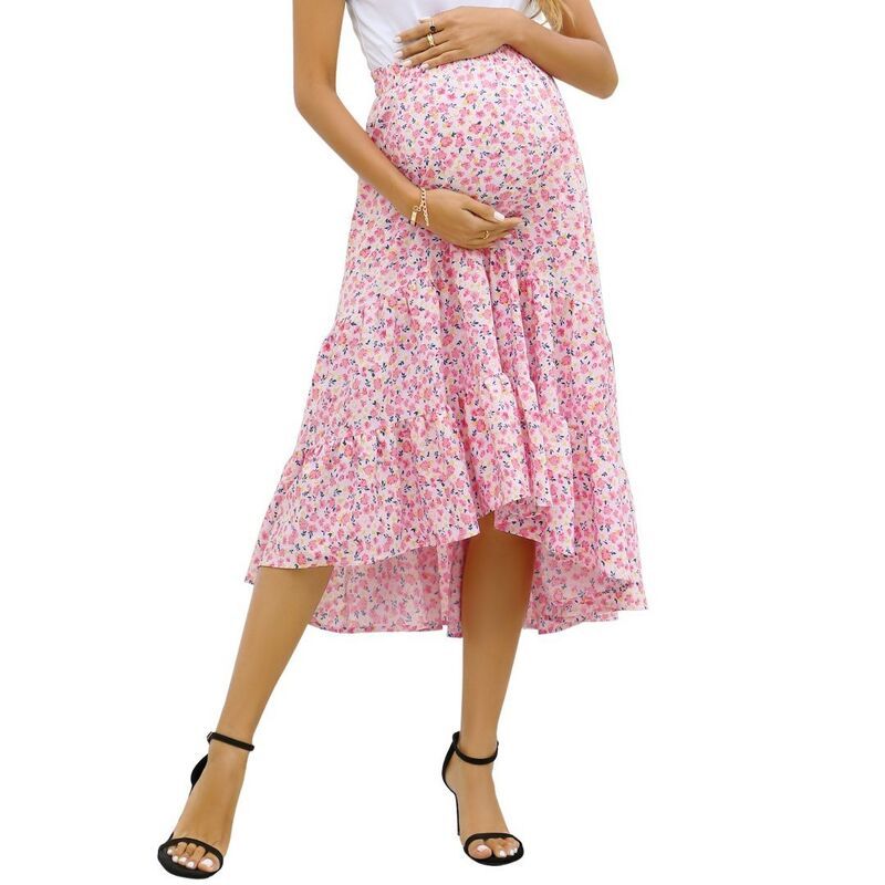 エリートチョイス レディース ボトムスカート フリル裾 フリル マタニティ Elitechoice Skirts for Women Maternity Boho Ruffle Hem Casual
