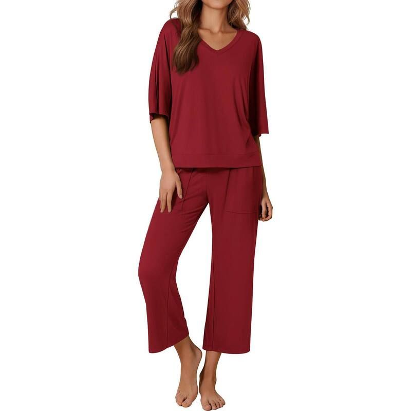 エコアー レディース アンダーウェア ナイトウェア パンツ Ekouaer Women s 2 Piece Pajama Set Outfits with Pocketshort Sleeve Top