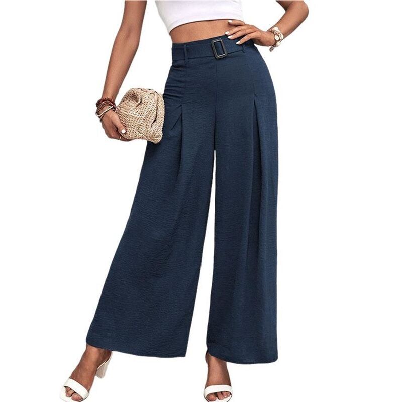 クリアフラワー レディース ボトムス カジュアルパンツ ドレープリーツ ハイウエスト ClearFlower Womens HighWaisted WideLeg Trousers Draped Pl