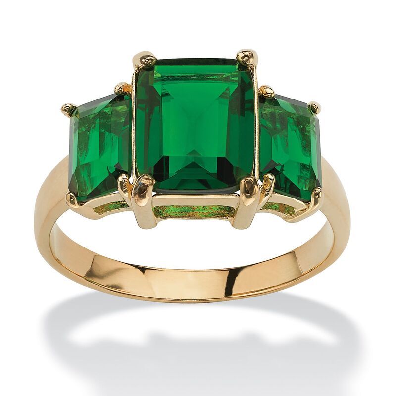 パームビーチジュエリー レディース アクセサリー リング PalmBeach Jewelry EmeraldCut Birthstone RingoldPlated May Emerald エメラルド