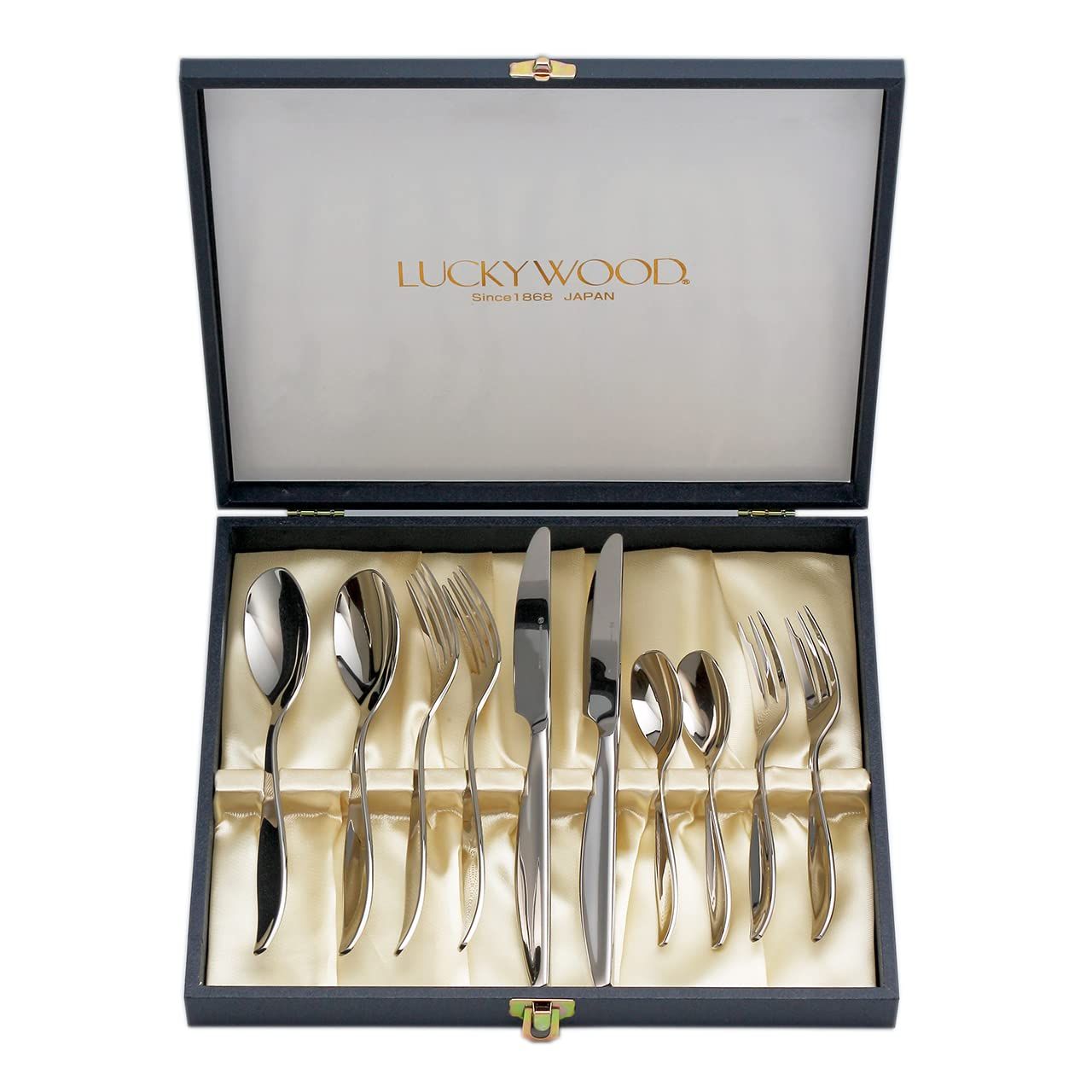 小林工業 ラッキーウッド カトラリーセット 日本製 レイリア 10ｐｃ.ペアディナーセット ギフトラッピング仕様 新潟 燕三条製送料無料 aa0dcf77