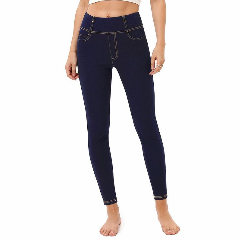 ミスキー レディース ボトムス カジュアルパンツ ハイウエスト デニム レギンス ジーンズ MISSKY Womens Jeans High Waist Faux Denim Leggings Wit