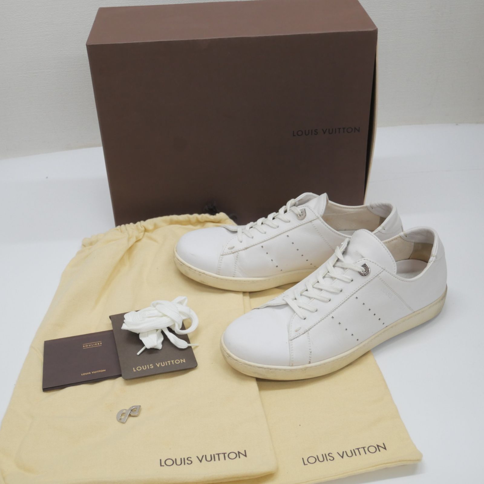 LOUIS VUITTON ルイヴィトン ローカット レザー スニーカー ホワイト